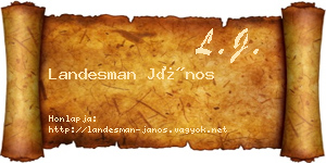 Landesman János névjegykártya